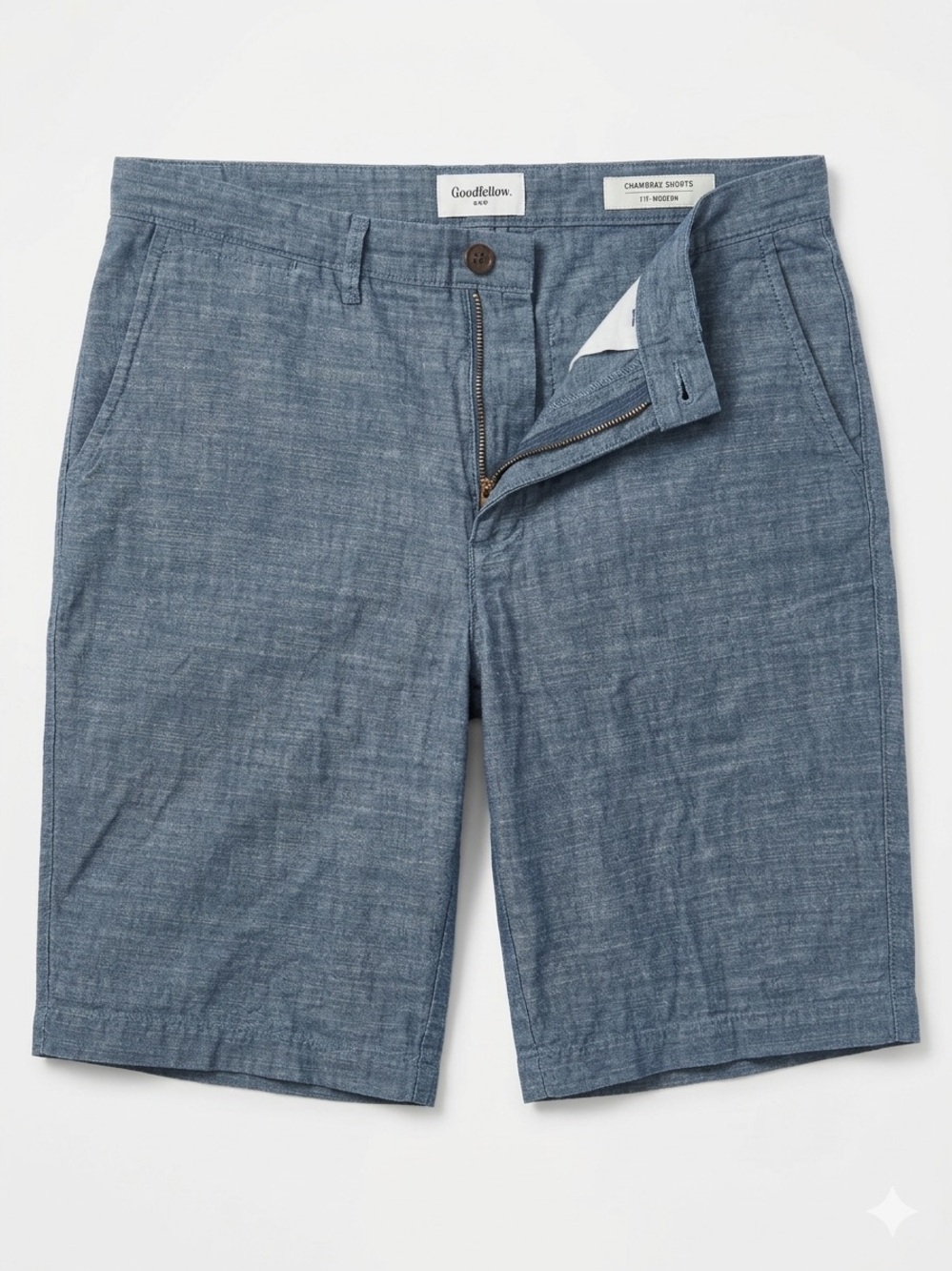 Goodfellow & Co Blue Chambray Flat Front Shorts size 32 men’s